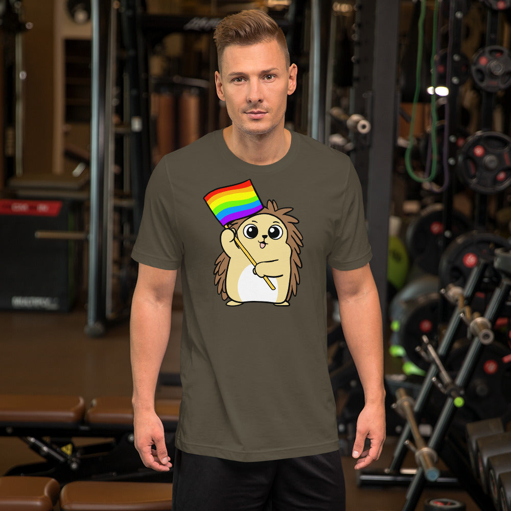 LGBTQ Cartoon Porcupine Short-Sleeve Unisex T-Shirt - Proud Libertarian - Cartoons of Liberty