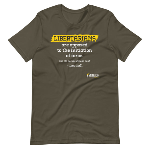 Libertarians are Opposed to the Initiation of Force LP IN Short-Sleeve Unisex T-Shirt - Proud Libertarian - Libertarian Party of Indiana