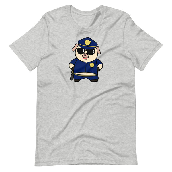 Police Pig Cartoon Short-Sleeve Unisex T-Shirt - Proud Libertarian - Cartoons of Liberty