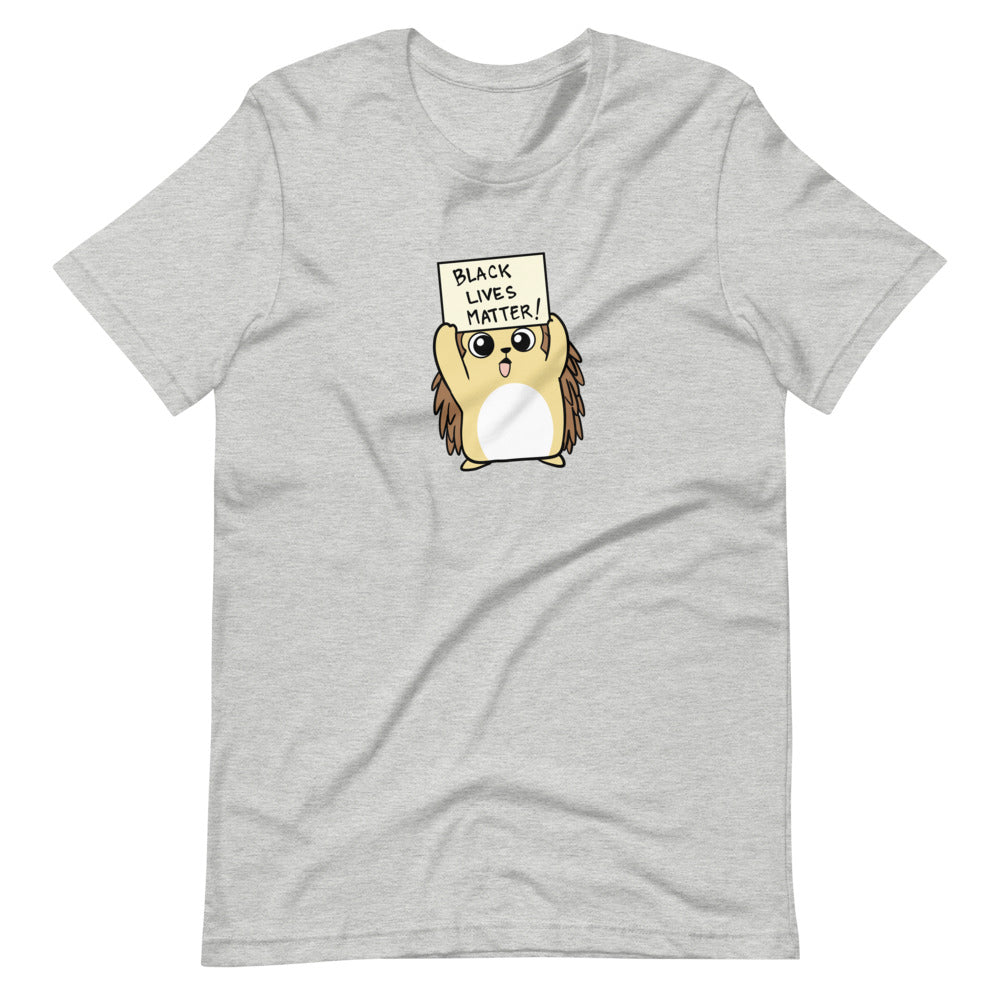 Black LIves Matter Cartoon Porcupine Short Sleeve Unisex T-Shirt - Proud Libertarian - Cartoons of Liberty