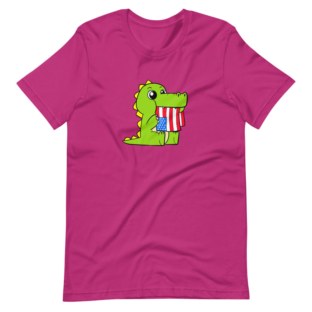 Tasty Freedom Cartoon Short Sleeve Unisex T-Shirt - Proud Libertarian - Cartoons of Liberty