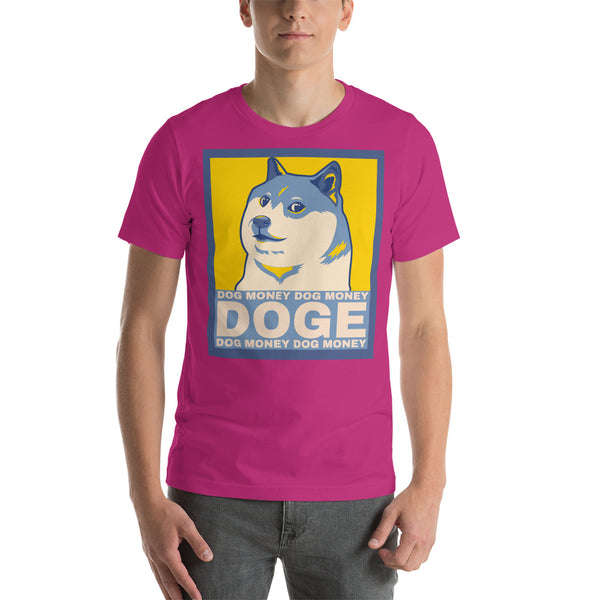 Dog Money Doge Cryptocurrency Short-Sleeve Unisex T-Shirt - Proud Libertarian - Proud Libertarian