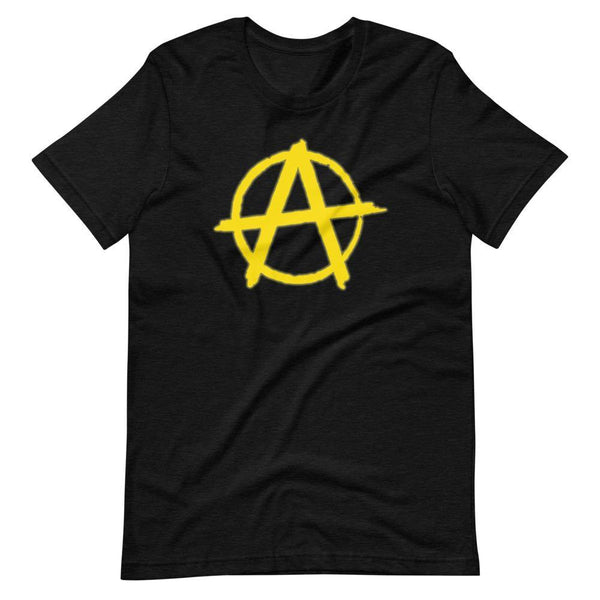 AnarchySignYellow Short-Sleeve Unisex T-Shirt - Proud Libertarian - Libertarian Frontier