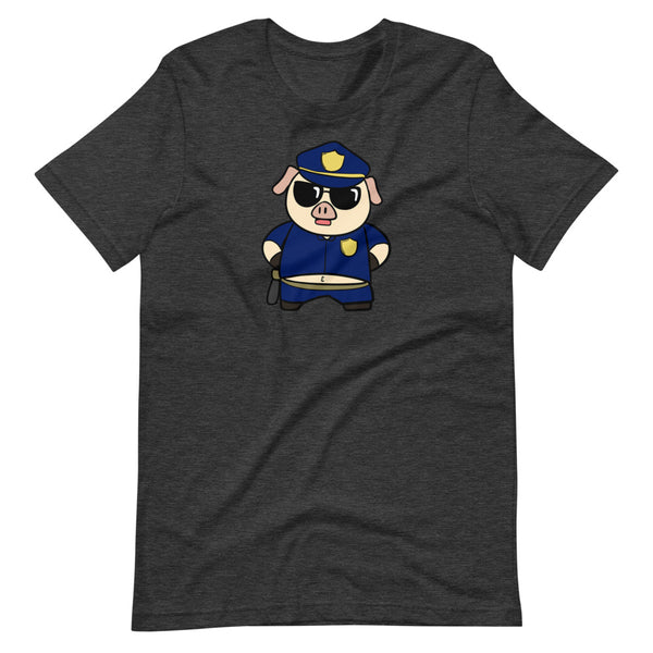 Police Pig Cartoon Short-Sleeve Unisex T-Shirt - Proud Libertarian - Cartoons of Liberty