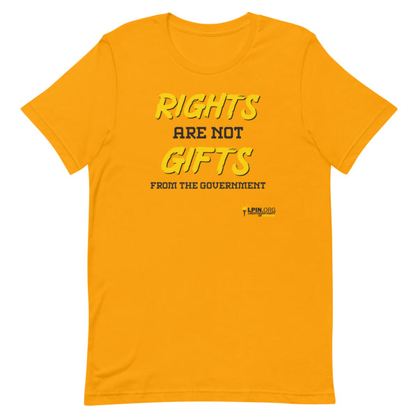 Rights are not Gifts from the Government LP-IN Short-Sleeve Unisex T-Shirt - Proud Libertarian - Libertarian Party of Indiana