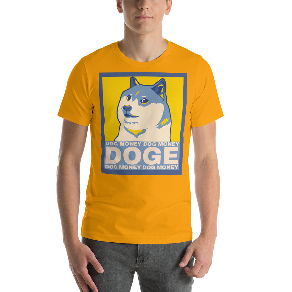 Dog Money Doge Cryptocurrency Short-Sleeve Unisex T-Shirt - Proud Libertarian - Proud Libertarian