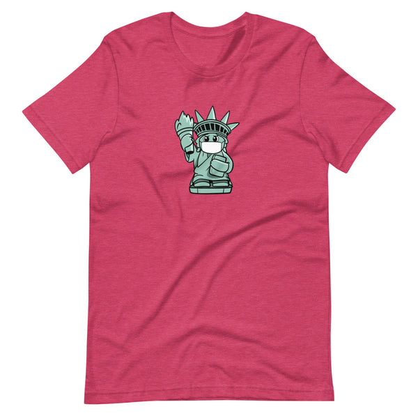 Masked Liberty Cartoon Short Sleeve Unisex T-Shirt - Proud Libertarian - Cartoons of Liberty