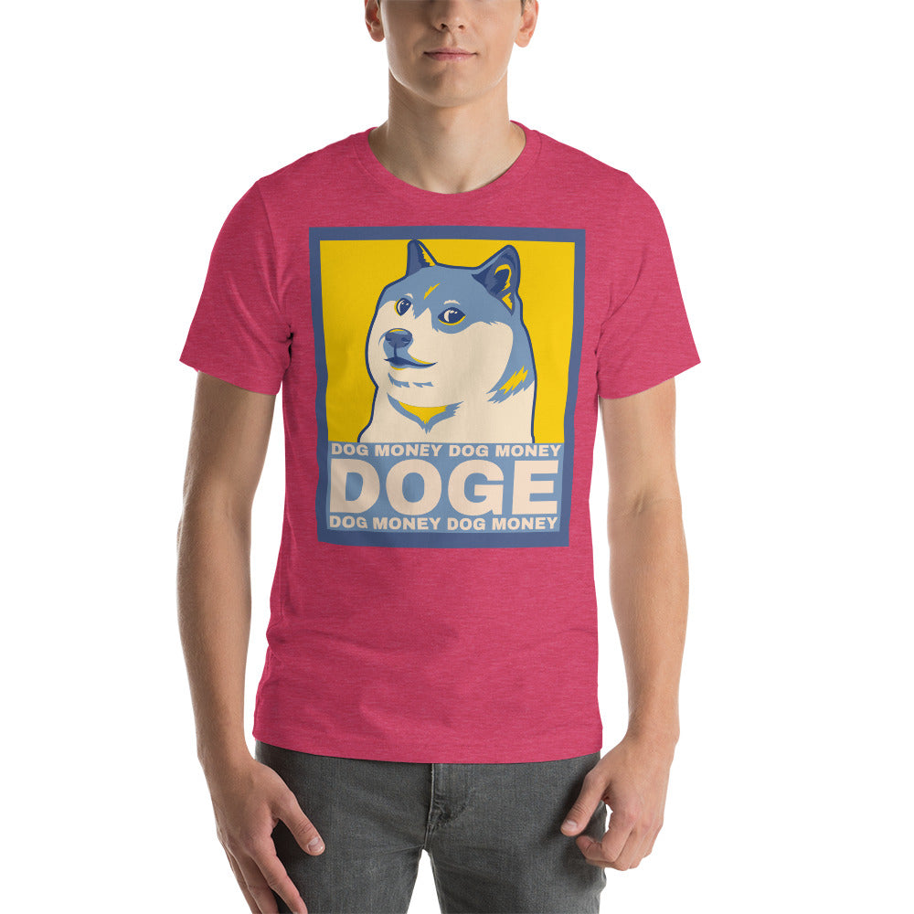 Dog Money Doge Cryptocurrency Short-Sleeve Unisex T-Shirt - Proud Libertarian - Proud Libertarian