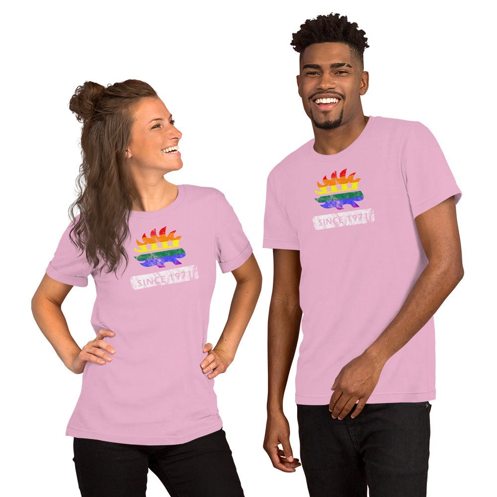 LGBTQ Pride Porcupine since 1971 Short-Sleeve Unisex T-Shirt - Proud Libertarian - Proud Libertarian