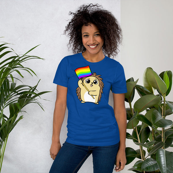 LGBTQ Cartoon Porcupine Short-Sleeve Unisex T-Shirt - Proud Libertarian - Cartoons of Liberty