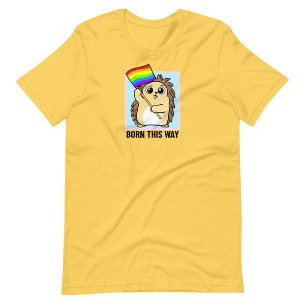 Born This Way LGBT Pride Cartoon Porcupine Short-Sleeve Unisex T-Shirt - Proud Libertarian - Cartoons of Liberty