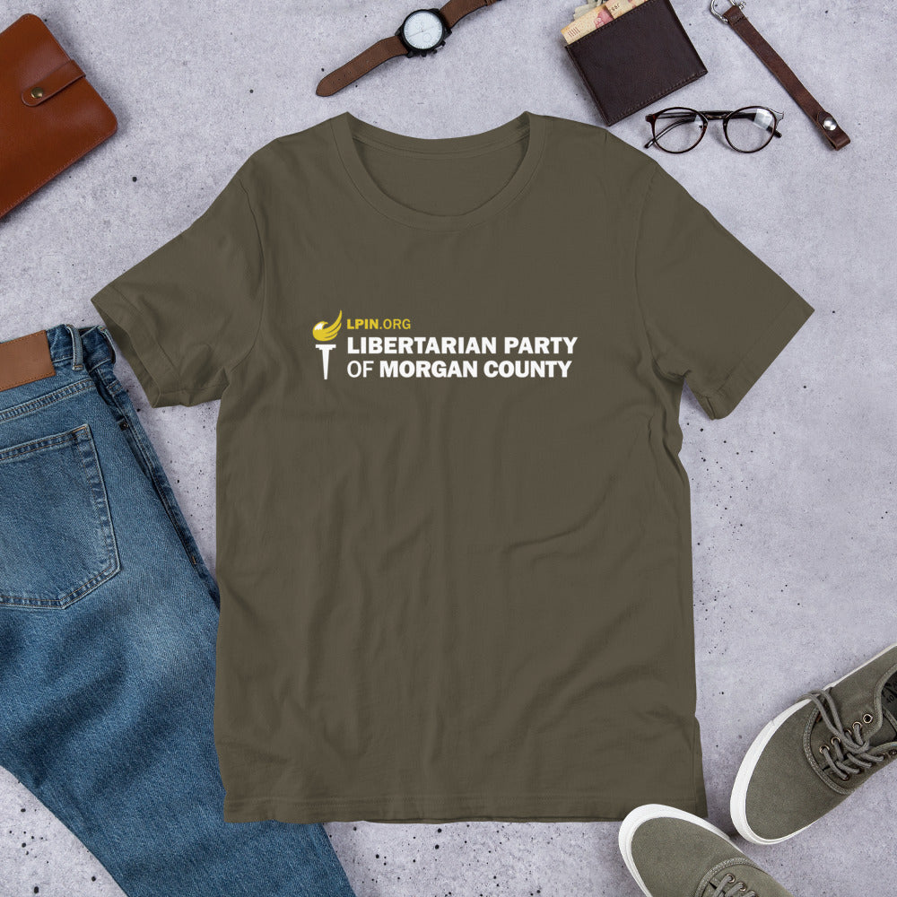 Libertarian Party of Morgan County Indiana Short-Sleeve Unisex T-Shirt - Proud Libertarian - Libertarian Party of Indiana - Morgan County