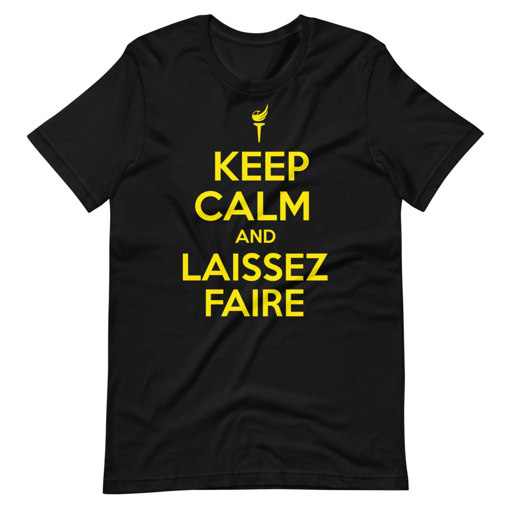 Keep Calm and Laissez Faire Short-Sleeve Unisex T-Shirt - Proud Libertarian - Libertarian Frontier