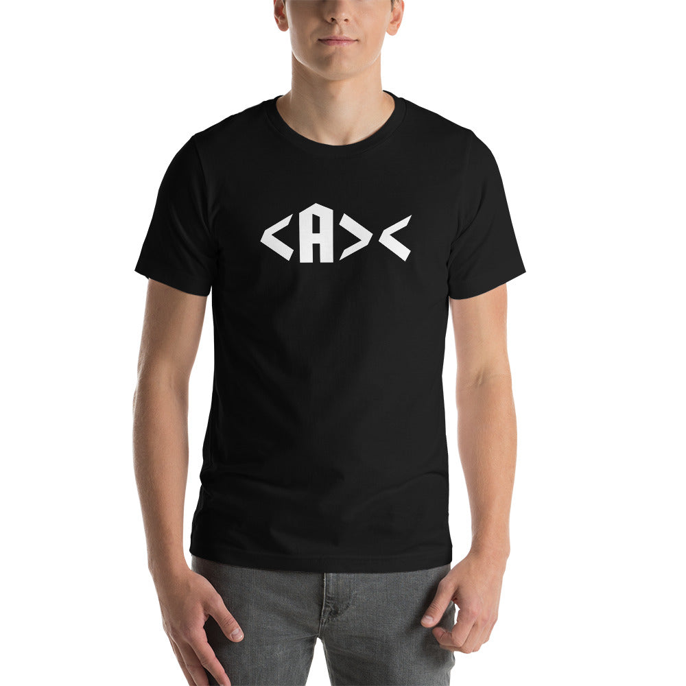 AnarchoChristian <A>< Unisex Short Sleeve T-Shirt - Proud Libertarian - AnarchoChristian