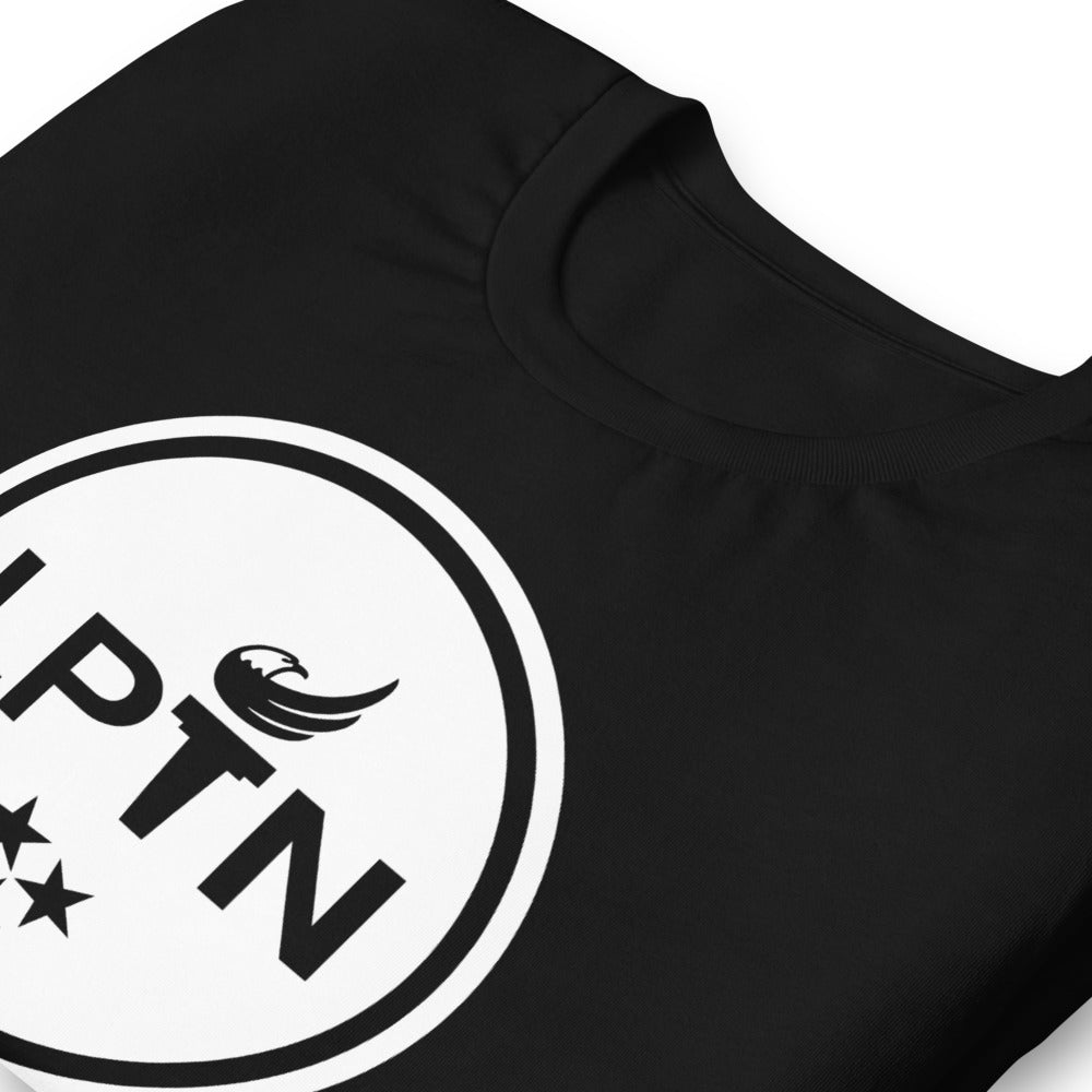 LPTN Logo (White) Short-sleeve unisex t-shirt - Proud Libertarian - Libertarian Party of Tennessee