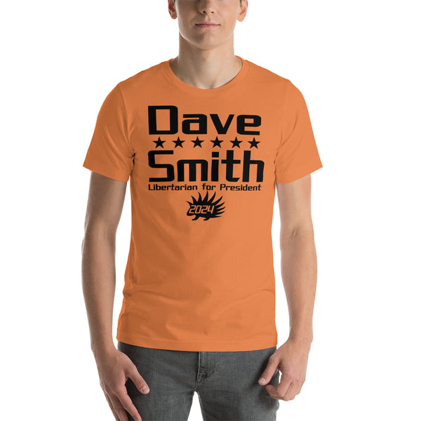 Dave Smith for President 2024 Short-Sleeve Unisex T-Shirt - Proud Libertarian - Libertarian Frontier