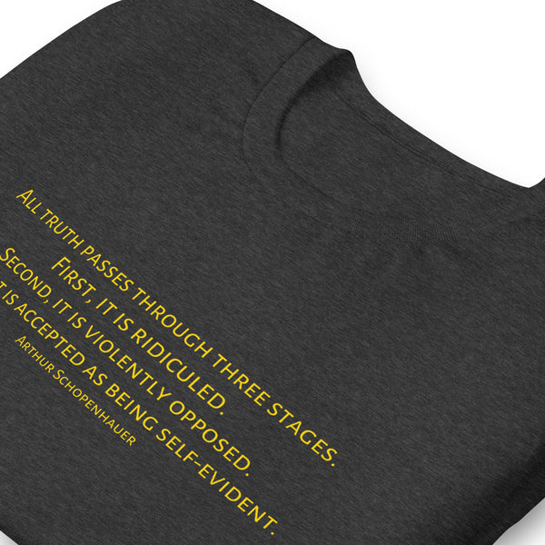 Three Stages Truth Passes Arthur Schopenhauer Unisex t-shirt - Proud Libertarian - NewStoics