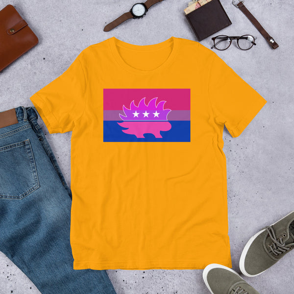 Libertarian Porcupine - LGBTQ - Bisexual Unisex t-shirt - Proud Libertarian - Logik Reks