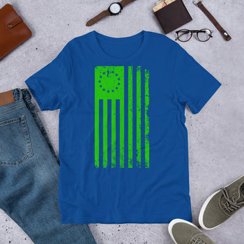 Green 1776 Flag VIntage Short-Sleeve Unisex T-Shirt - Proud Libertarian - Libertarian Frontier