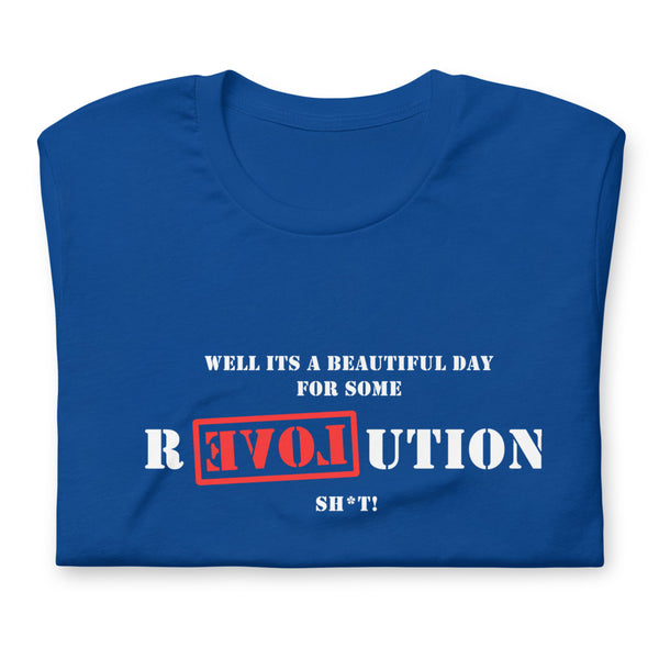 A Great Day for R[EVOL]UTION Short-sleeve unisex t-shirt - Proud Libertarian - Libertarian Party of Tennessee