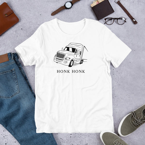 Honk Hunk Trucker Protest (Don't Tread) Short-Sleeve Unisex T-Shirt - Proud Libertarian - Owluntaryist