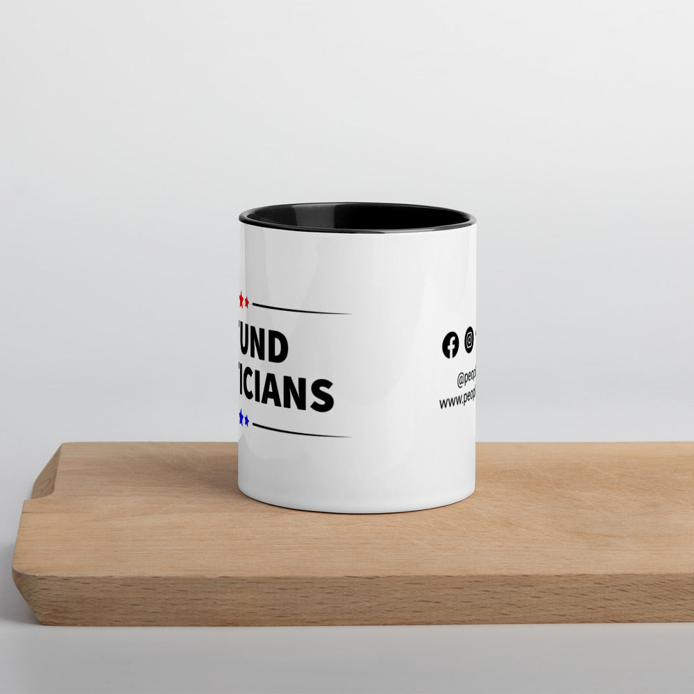 Defund Politicians (Red and Blue) Mug with Color Inside - Proud Libertarian - People for Liberty