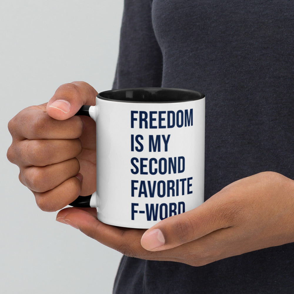Freedom (F-Word) Mug with Color Inside - Proud Libertarian - People for Liberty