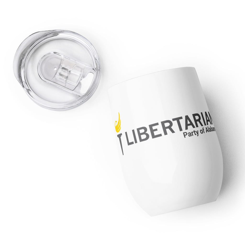 LP Alabama Wine tumbler - Proud Libertarian - Libertarian Party of Alabama