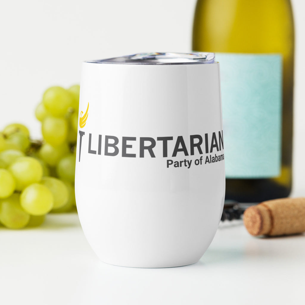 LP Alabama Wine tumbler - Proud Libertarian - Libertarian Party of Alabama