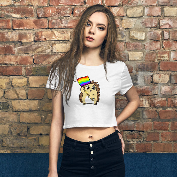 LGBTQ Cartoon Porcupine Women’s Crop Tee - Proud Libertarian - Cartoons of Liberty