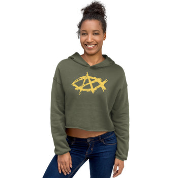 AnarchoChristian Crop Hoodie - Proud Libertarian - Anarchochristian