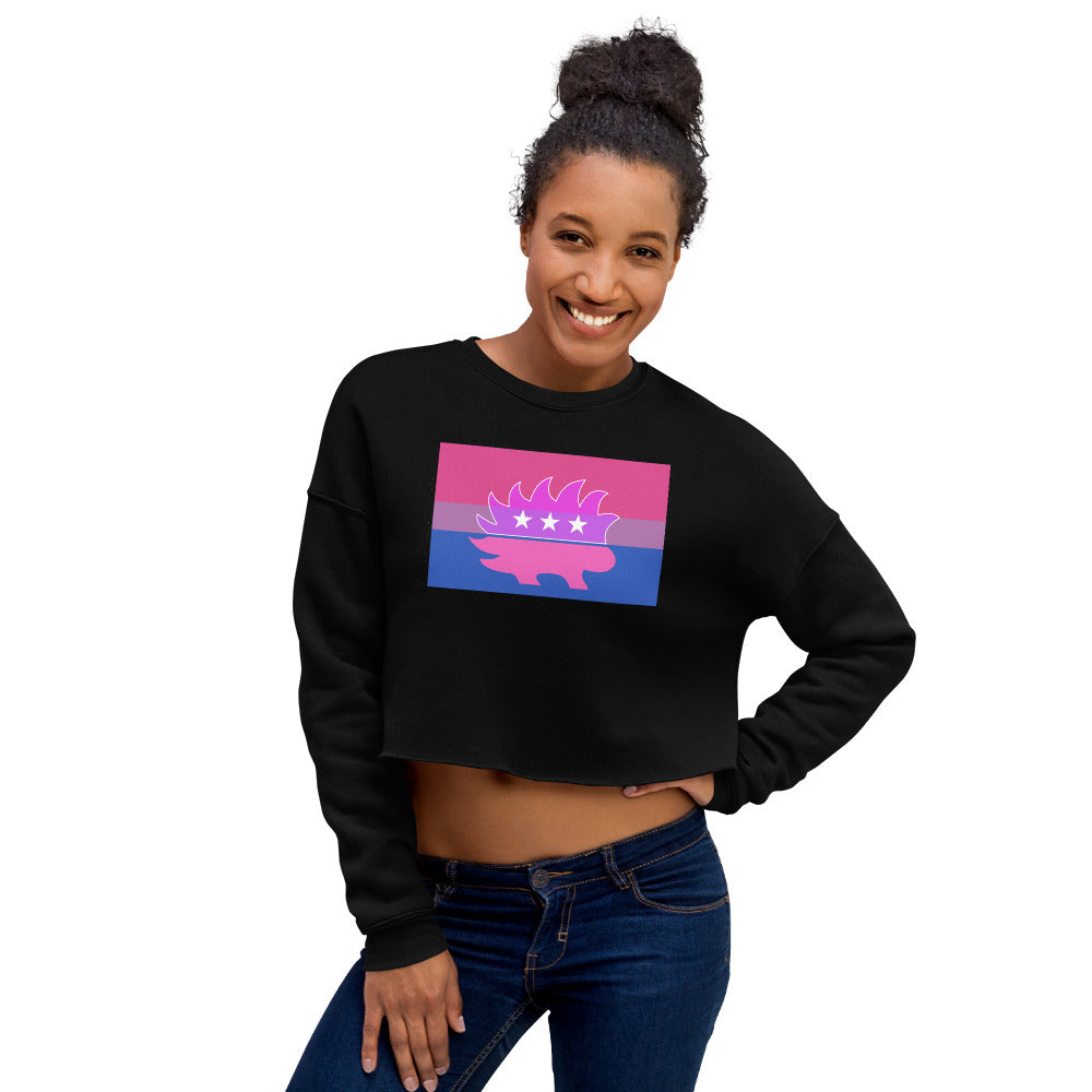 Libertarian Porcupine - LGBTQ - Bisexual Crop Sweatshirt - Proud Libertarian - Logik Reks