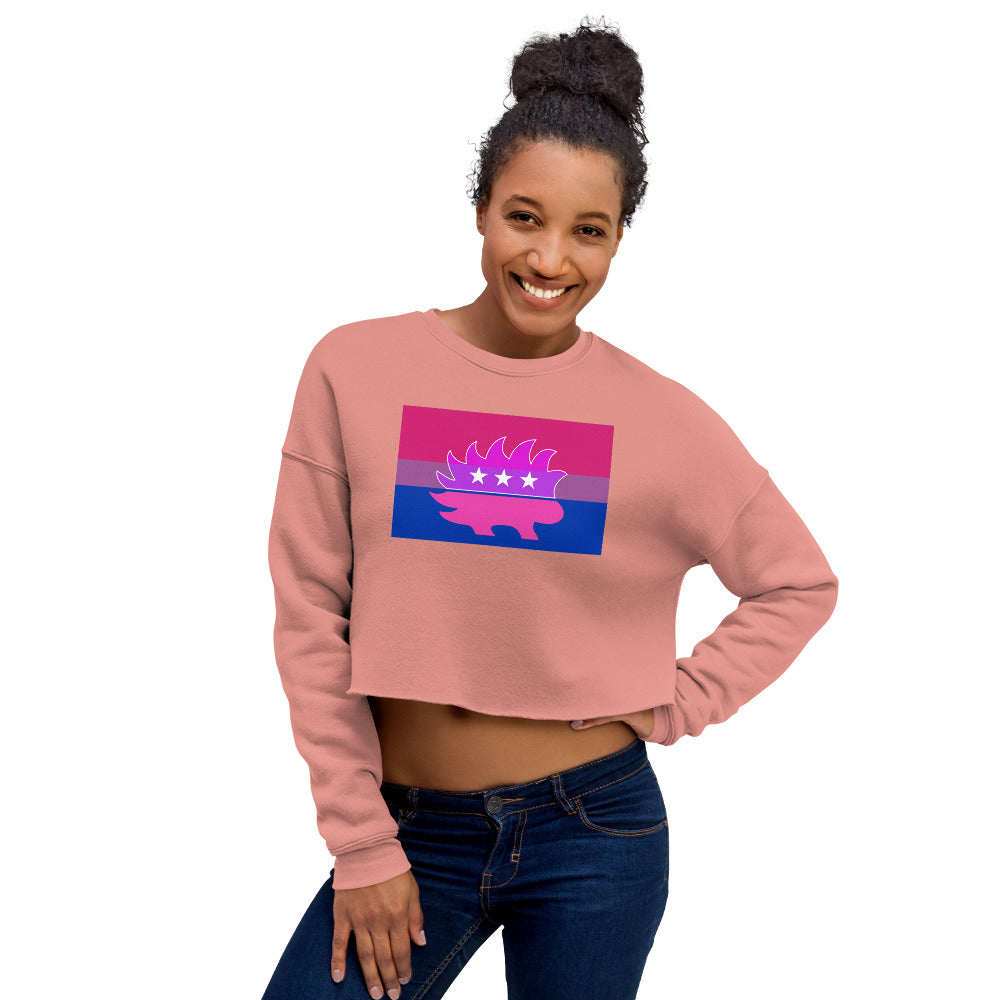 Libertarian Porcupine - LGBTQ - Bisexual Crop Sweatshirt - Proud Libertarian - Logik Reks