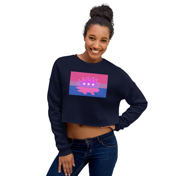 Libertarian Porcupine - LGBTQ - Bisexual Crop Sweatshirt - Proud Libertarian - Logik Reks