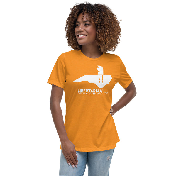 LPNC Women's Relaxed T-Shirt - Proud Libertarian - Libertarian Party of North Carolina