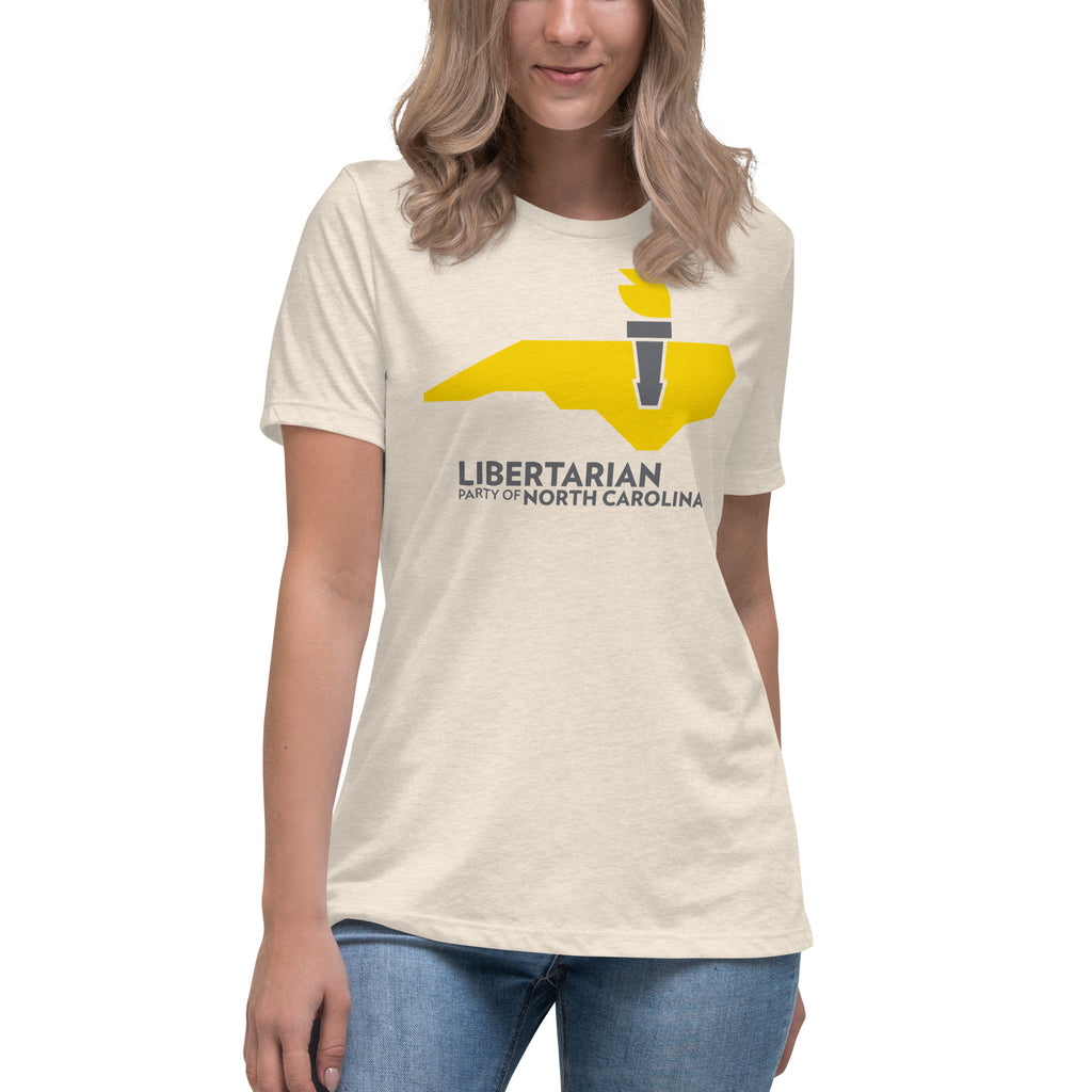 LPNC Women's Relaxed T-Shirt - Proud Libertarian - Libertarian Party of North Carolina