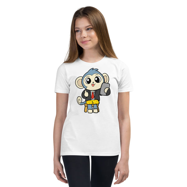 Liberty at Home (schooling) Cartoon Monkey Youth Short Sleeve T-Shirt - Proud Libertarian - Cartoons of Liberty